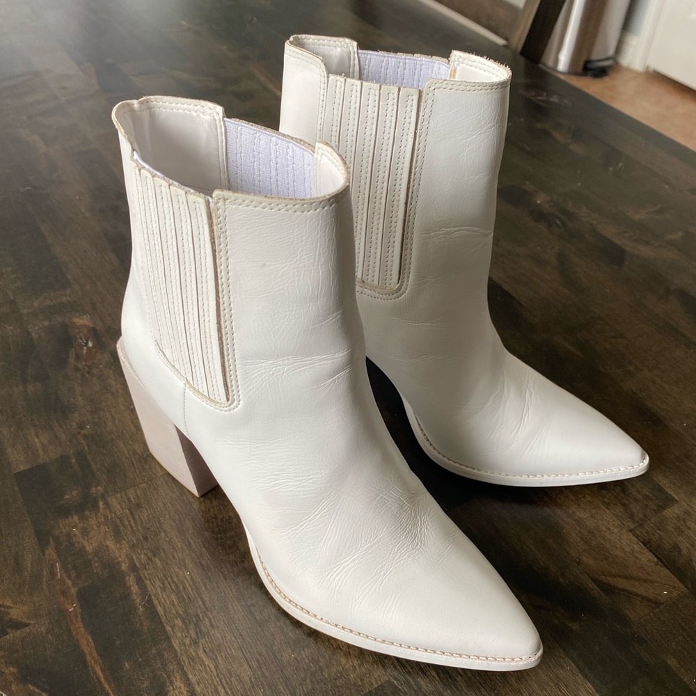 Steve Madden White Heeled Ankle Boots